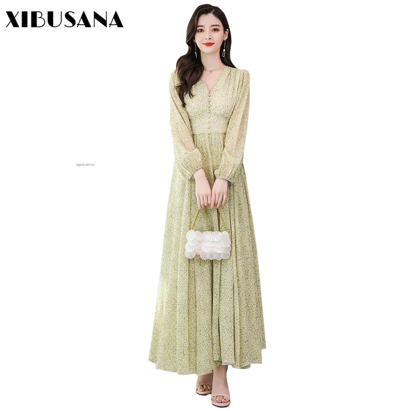 XIBUSANA 2020 Spring and Autumn Was Thin V-neck Long-sleeved Elegant Fashion Printed Chiffon Long Dress Plus Size 4XL Dresses
XIBUSANA 2020 Spring and Autumn Was Thin V-neck Long-sleeved Elegant Fashion Printed Chiffon Long Dress Plus Size 4XL Dresses
