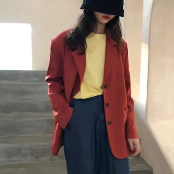Women's Casual Loose Retro Solid Color Blazer 2020 Spring and Autumn New Korean Casual Suit Top
Women's Casual Loose Retro Solid Color Blazer 2020 Spring and Autumn New Korean Casual Suit Top