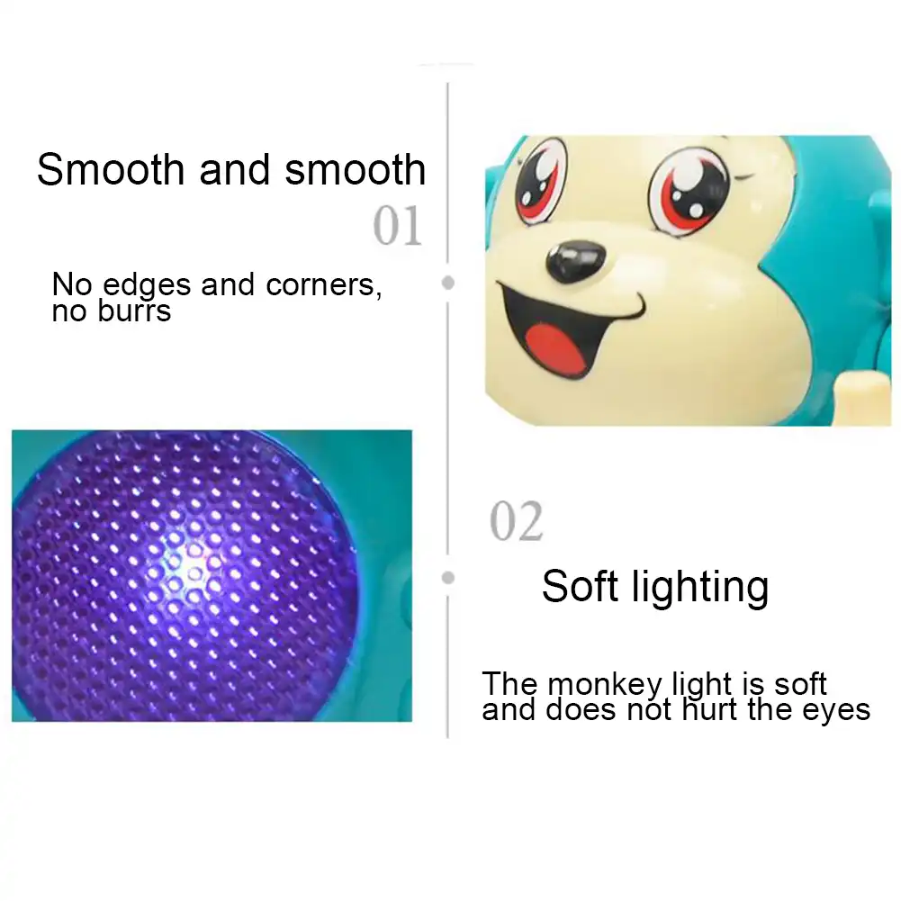 cute rolling monkey electric sound control with music led