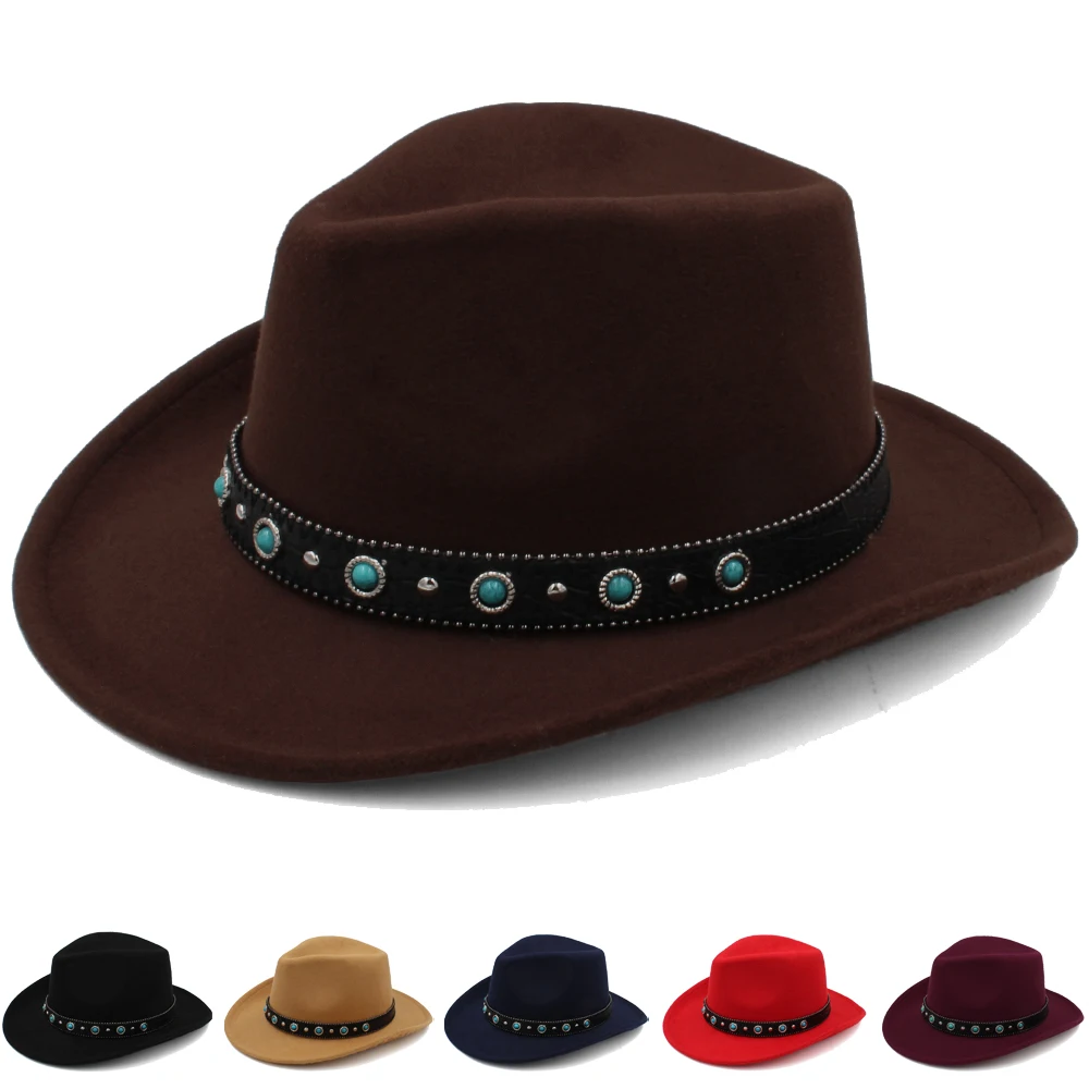 Men Women Wool Western Cowboy Hats Wide Brim Panama Caps Outdoor Sombrero Travel Sunbonnet Party Adjustable Size M-L
Men Women Wool Western Cowboy Hats Wide Brim Panama Caps Outdoor Sombrero Travel Sunbonnet Party Adjustable Size M-L