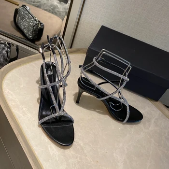 Sexy High Heel Sandals Women Cross Tied Ankle Strap Shoes Woman Crystal Design Summer Gladiator Shoes Women Open Toe Stiletto
Sexy High Heel Sandals Women Cross Tied Ankle Strap Shoes Woman Crystal Design Summer Gladiator Shoes Women Open Toe Stiletto