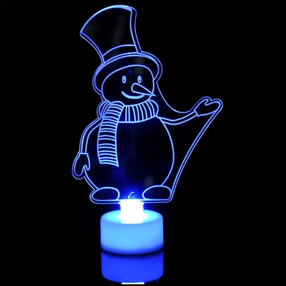 christmas gift creative 3d snown man night light 7 colors led