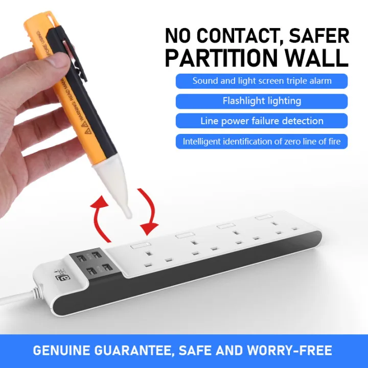 LED Light Electrical Indicator 90-1000V Socket Wall AC Power Socket AC Voltage Detector Sensor Non-contact Tester Pen
LED Light Electrical Indicator 90-1000V Socket Wall AC Power Socket AC Voltage Detector Sensor Non-contact Tester Pen