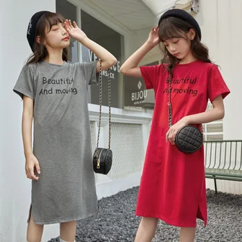 Children's Clothing Summer New Girl A-line Dress Korean Big Girls Letter Print Dress Kids Girls Cotton Casual Long T Shirt Dress 
Children's Clothing Summer New Girl A-line Dress Korean Big Girls Letter Print Dress Kids Girls Cotton Casual Long T Shirt Dress