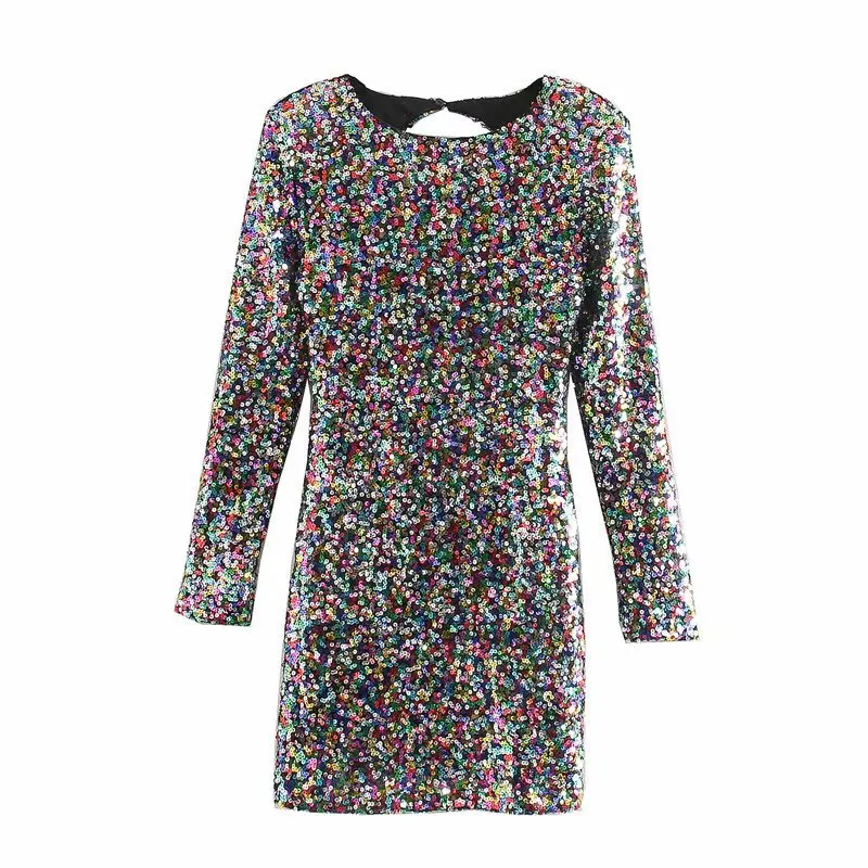 2020 Spring Europe And America WOMEN'S Dress New Style Long Sleeve Multi-color Sequins Dress A8fs9351 
2020 Spring Europe And America WOMEN'S Dress New Style Long Sleeve Multi-color Sequins Dress A8fs9351