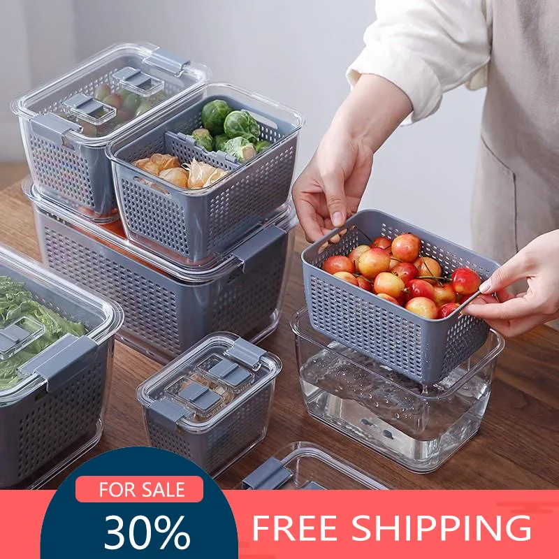 Plastic Fresh-Keeping Storage Box Vegetable Preservation Tank Household Kitchen Refrigerator Multifunctional Containers With Lid
Plastic Fresh-Keeping Storage Box Vegetable Preservation Tank Household Kitchen Refrigerator Multifunctional Containers With Lid