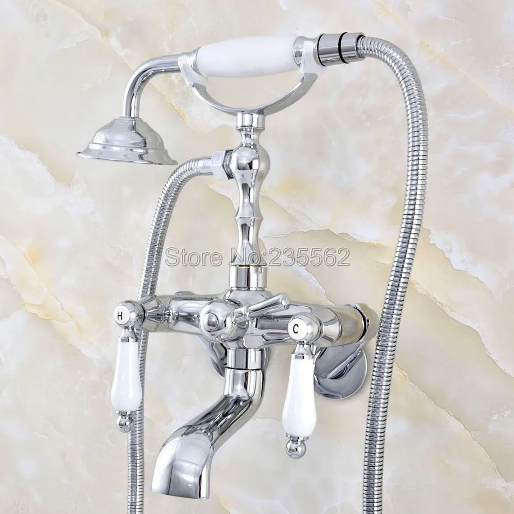 Chrome Brass Bathroom Tub Faucet W/Hand Shower Sprayer Clawfoot Mixer Tap Wall Mounted Adjustable 3 3/8" Lqg420
Chrome Brass Bathroom Tub Faucet W/Hand Shower Sprayer Clawfoot Mixer Tap Wall Mounted Adjustable 3 3/8" Lqg420