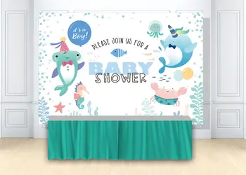 HUAYI customize baby boy baby shower Backdrop Under the Sea birthday party decor Banner photoshoot Background for Photo HZ-1142
HUAYI customize baby boy baby shower Backdrop Under the Sea birthday party decor Banner photoshoot Background for Photo HZ-1142