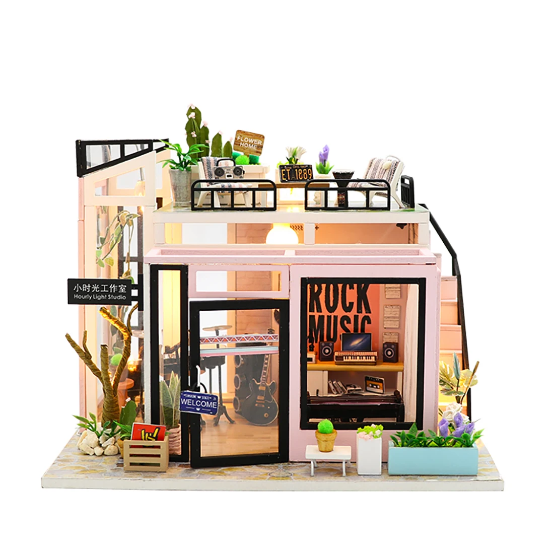 DIY Creative Handmade Theme Wooden Cabin Assembly Building Model Toy Set With Light And Music Dollhouse Toys For Kid-Time Studio
DIY Creative Handmade Theme Wooden Cabin Assembly Building Model Toy Set With Light And Music Dollhouse Toys For Kid-Time Studio