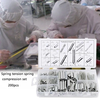 200pcs Spring Set Coil Tool Extension And Compression Tension Accessories With Storage Box Portable Metal Steel Repairs Assorted
200pcs Spring Set Coil Tool Extension And Compression Tension Accessories With Storage Box Portable Metal Steel Repairs Assorted