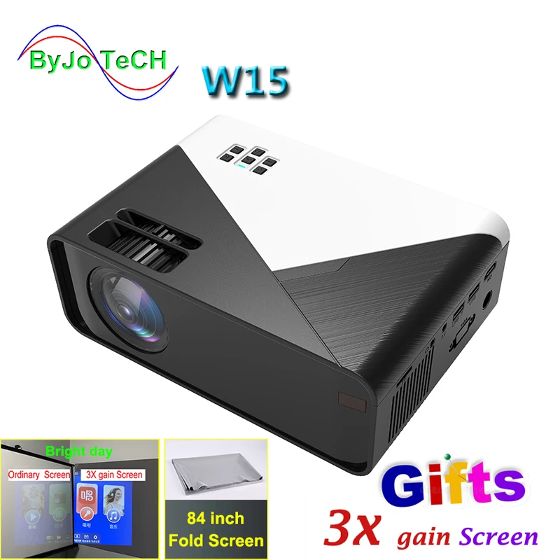 ByJoTeCH W15 HD Projector LED 1280x720 Home Theatre Proyector Support 1080P video Beamer Android or WIFI multi-screen optional
ByJoTeCH W15 HD Projector LED 1280x720 Home Theatre Proyector Support 1080P video Beamer Android or WIFI multi-screen optional