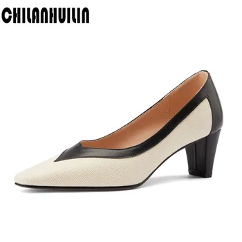 cozy breathable canvas+leather women pumps sexy high heels office party shoes spring summer pop mixed color leather shoes woman 
cozy breathable canvas+leather women pumps sexy high heels office party shoes spring summer pop mixed color leather shoes woman