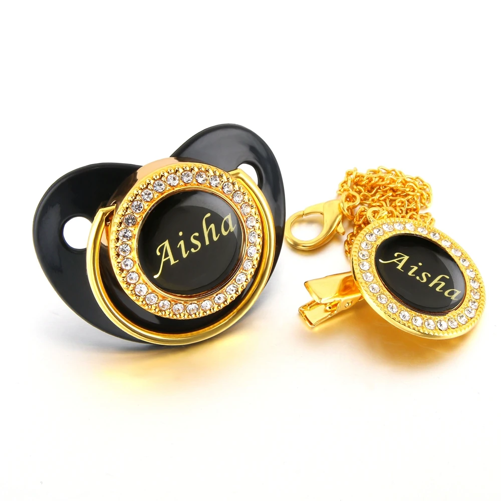 Personalized Any Name Gold Bling Pacifier With Chain Clip BPA Free Dummy 7 Colors Available Perfect Baby Shower Gift
Personalized Any Name Gold Bling Pacifier With Chain Clip BPA Free Dummy 7 Colors Available Perfect Baby Shower Gift