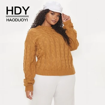 HDY Haoduoyi 2019 New Autumn Large Size Retro Style Twisted Knit Semi-high Collar Long Sleeve Drop Shoulder Long Sleeve Sweater
HDY Haoduoyi 2019 New Autumn Large Size Retro Style Twisted Knit Semi-high Collar Long Sleeve Drop Shoulder Long Sleeve Sweater