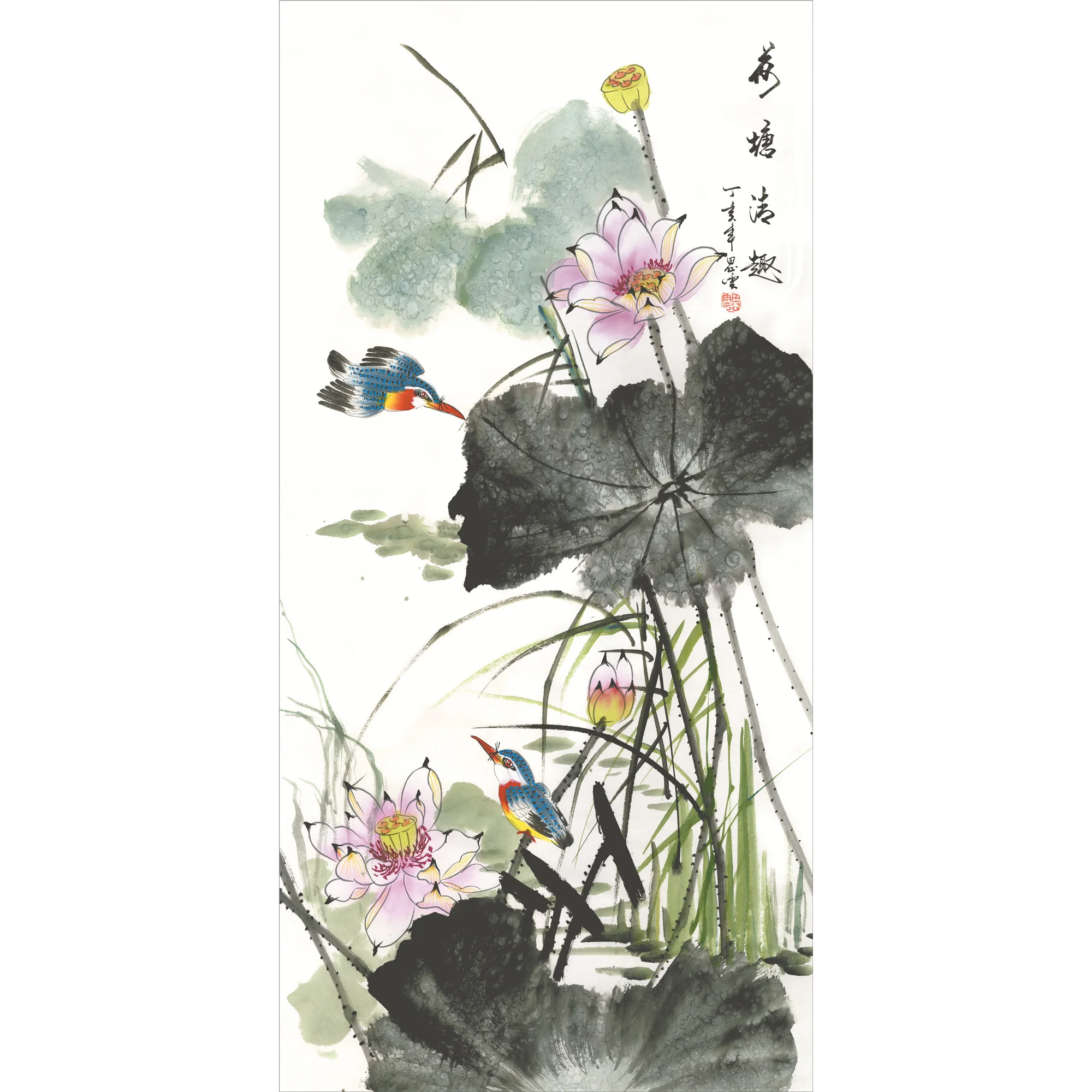 Wall Silk Scroll Hanging Artwork Painting,Chinese scroll painting landscape art painting home decoration picture - Lotus pond
Wall Silk Scroll Hanging Artwork Painting,Chinese scroll painting landscape art painting home decoration picture - Lotus pond