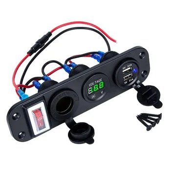 12-24V 4 In 1 Car Digital Voltmeter Dual USB Charger Cigarette Lighter Socket With Switch Car Replacement Accessories
12-24V 4 In 1 Car Digital Voltmeter Dual USB Charger Cigarette Lighter Socket With Switch Car Replacement Accessories