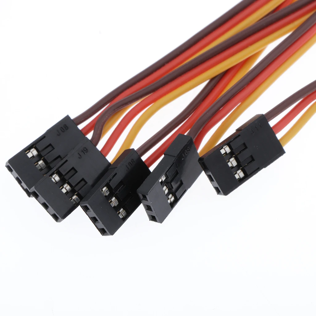 Set Of 5 22# Servo Steering Gear Extension Wire Connect Line Metal 3-Color Set Of 5 22# Servo Steering Gear Extension Wire Connect Line Metal 3-Color