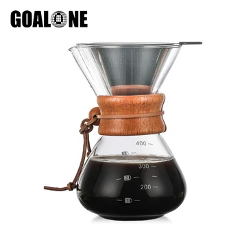GOALONE 400ml Hand Coffee Pot High Borosilicate Glass Coffee Maker with Reusable Stainless Steel Filter Espresso Coffee Machine
GOALONE 400ml Hand Coffee Pot High Borosilicate Glass Coffee Maker with Reusable Stainless Steel Filter Espresso Coffee Machine