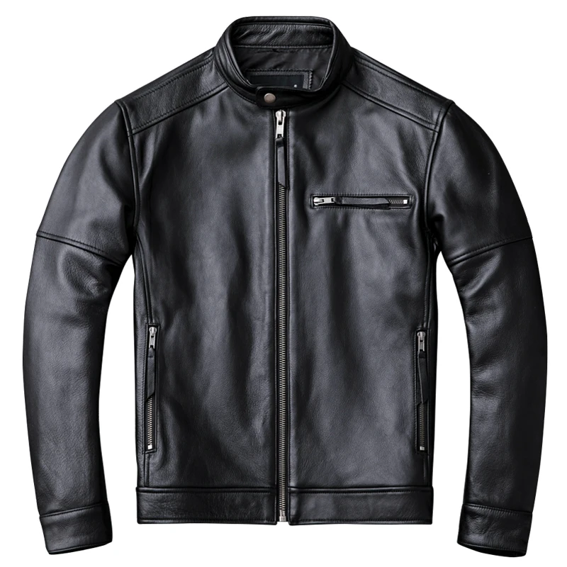 2020 Black Men Slim Fit Motorcycle Leather Jacket Stand Collar Plus Size XXXXL Genuine Cowhide Spring Russian Biker's Coat
2020 Black Men Slim Fit Motorcycle Leather Jacket Stand Collar Plus Size XXXXL Genuine Cowhide Spring Russian Biker's Coat