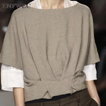 2019 New Summer Fashion Women Clothes Round Neck Shirt Short Pleated Fake Two Pieces Pullover Female Blouse E981
2019 New Summer Fashion Women Clothes Round Neck Shirt Short Pleated Fake Two Pieces Pullover Female Blouse E981