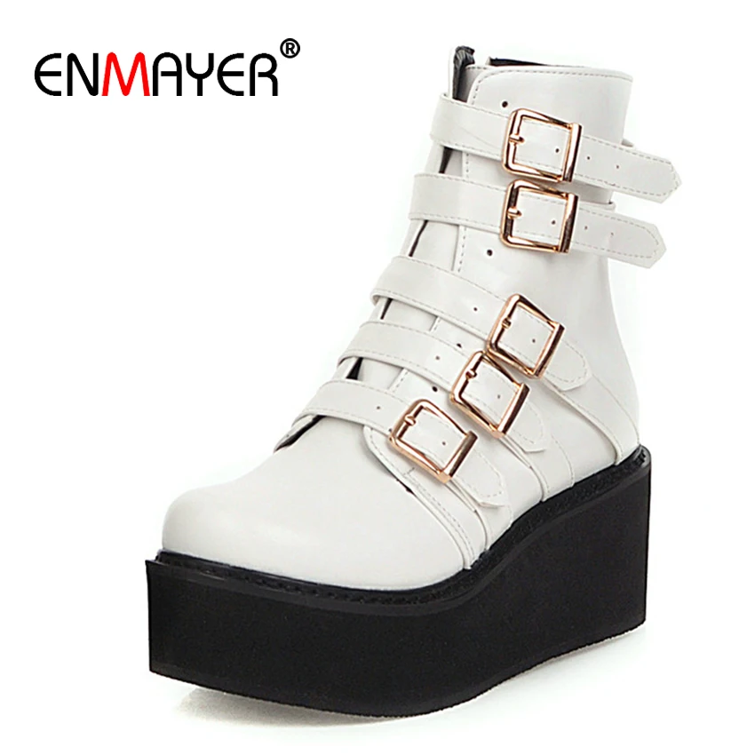 ENMAYER Flat with Round Toe Motorcycle Boots Winter Boots Women PU Solid Fleeces Buckle Flock Ankle Boots for Women Furry Boots
ENMAYER Flat with Round Toe Motorcycle Boots Winter Boots Women PU Solid Fleeces Buckle Flock Ankle Boots for Women Furry Boots