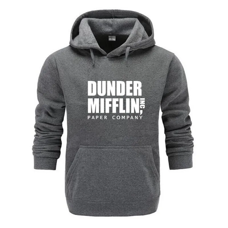 Новинка 2021 Мужская офисная толстовка флисовая с капюшоном Dunder Mifflin Paper Inc осенняя