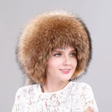 

Winter Fur Women Hat with Tail Real Fox Fur Hat Luxury Raccoon Fur Beanies Warm Ear Protect Unisex Bomber Hat Wholesale Bonnets