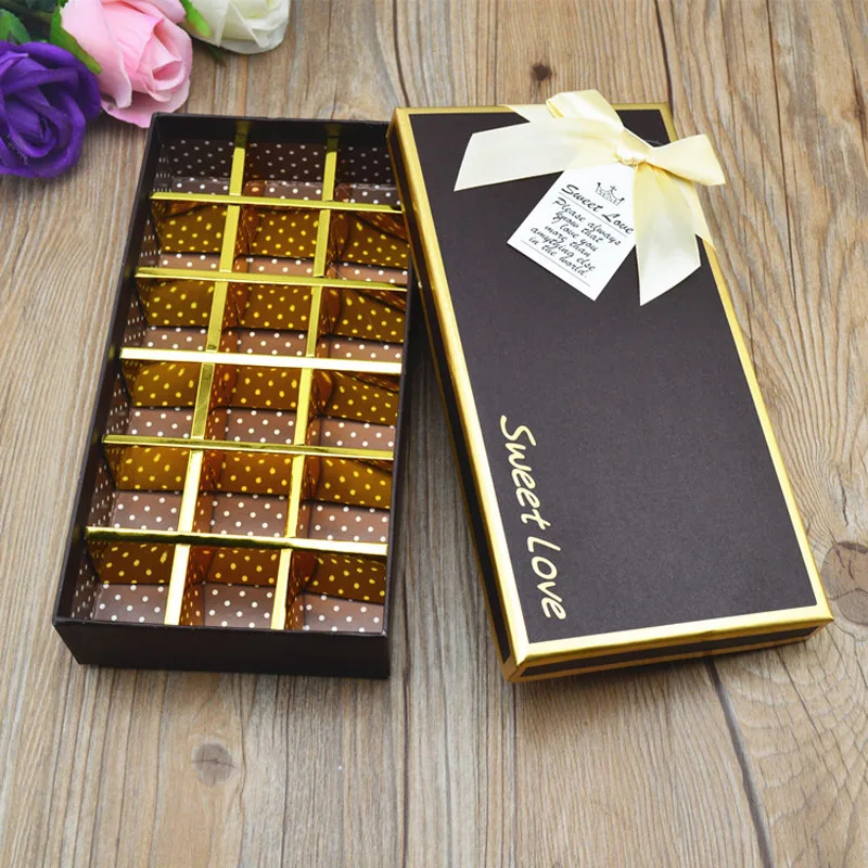 6pcs 18grid handmade empty chocolate packaging Boxes cardboard golden candy packing display Wedding party paper container box
6pcs 18grid handmade empty chocolate packaging Boxes cardboard golden candy packing display Wedding party paper container box