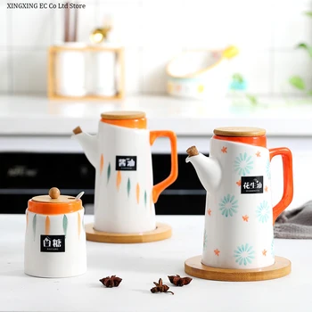 Creative Cute Ceramic Oil Pot Household 500ml Oil Bottle Bamboo Holder Handicraft Printing Pattern Simple Kitchen Supplies
Creative Cute Ceramic Oil Pot Household 500ml Oil Bottle Bamboo Holder Handicraft Printing Pattern Simple Kitchen Supplies