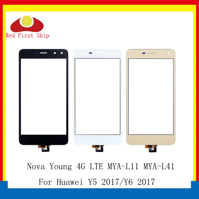 10 шт./лот для huawei Nova Young 4G LTE/Y6 2017/Y5 2017 MYA-L11 сенсорная панель дигитайзер Переднее