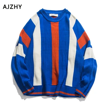 2019 High Quality Harajuku Rainbow Striped Knitted Pullover Sweaters Men Hip Hop Patchwork Streetwear Man Fashion O-Neck Sweater 
2019 High Quality Harajuku Rainbow Striped Knitted Pullover Sweaters Men Hip Hop Patchwork Streetwear Man Fashion O-Neck Sweater