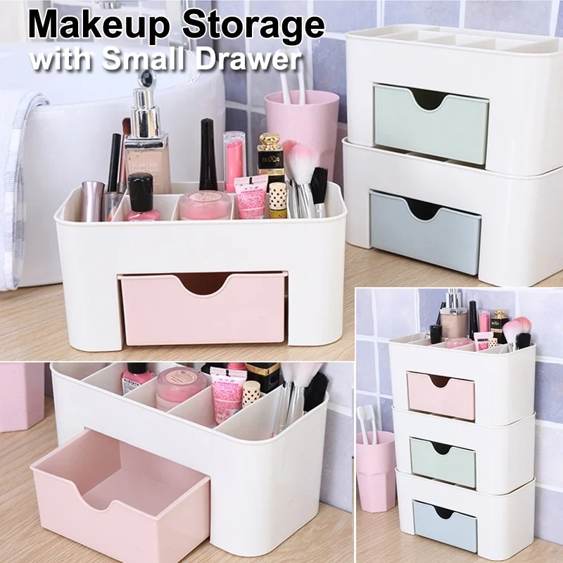 Makeup Storage Holder Organizer with Small Drawer Plastic Cosmetic Container Dressing Table Skin Care Rack Home Storage Box
Makeup Storage Holder Organizer with Small Drawer Plastic Cosmetic Container Dressing Table Skin Care Rack Home Storage Box