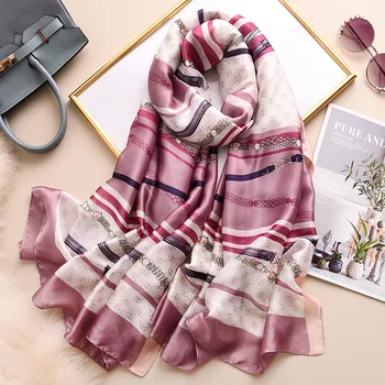 2020 Women Luxury Silk Scarf Beach Shawls Autumn Winter Warm Lady Pashmina Scarves Foulard Stole Wraps Chain Print Scarfs
2020 Women Luxury Silk Scarf Beach Shawls Autumn Winter Warm Lady Pashmina Scarves Foulard Stole Wraps Chain Print Scarfs