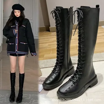 A18Long boots women's 2020 autumn and winter new lace-up high-top Martin boots but knee boots small knight boots.
A18Long boots women's 2020 autumn and winter new lace-up high-top Martin boots but knee boots small knight boots.