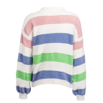 Womens Long Sleeve Round Neck Sweater Striped Color Matching Loose Pullover Sweater XRQ88
Womens Long Sleeve Round Neck Sweater Striped Color Matching Loose Pullover Sweater XRQ88