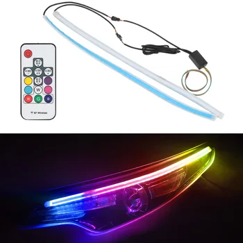 Flexible 2Pcs/set DRL Universal Turn Signal Lights RF Remote Control Multicolor LED Strip Car RGB Daytime Running Light
Flexible 2Pcs/set DRL Universal Turn Signal Lights RF Remote Control Multicolor LED Strip Car RGB Daytime Running Light