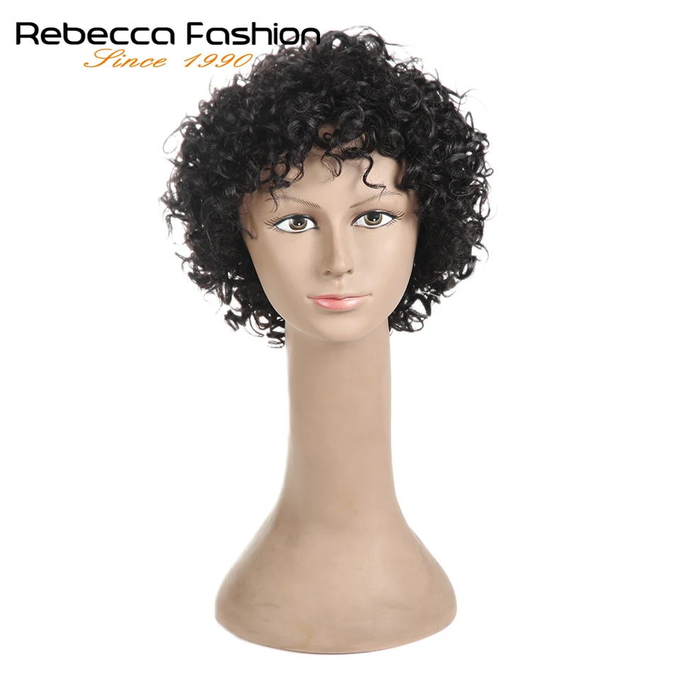 Короткие вьющиеся парики Rebecca для чернокожих женщин бразильские волнистые
