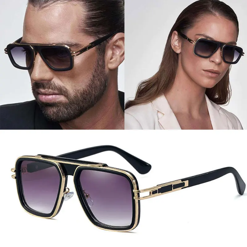 

2021 Fashion Classic Metal Mach Style Gradient Pilot Sunglasses Men Women Vintage Brand Design Sun Glasses Lunettes De Soleil