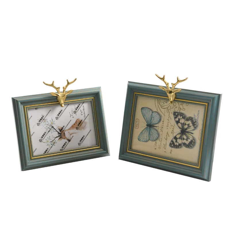 American photo frame desktop photo frame deer head European creative retro solid wood horizontal version ornaments photo frame
American photo frame desktop photo frame deer head European creative retro solid wood horizontal version ornaments photo frame