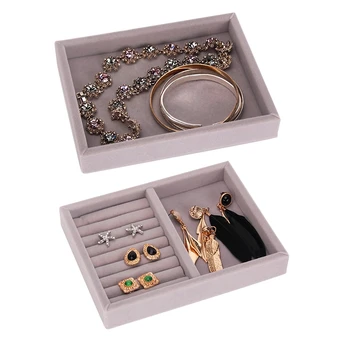 2Pcs Drawer Diy Rings Bracelets Gift Box Jewelry Storage Tray Gray - Combination E Section 2 & Space E Section 5 
2Pcs Drawer Diy Rings Bracelets Gift Box Jewelry Storage Tray Gray - Combination E Section 2 & Space E Section 5