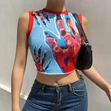 Print Tank Tops Y2k Aesthetic Fashion Corset Top Patched Seeveless Crop Top Women Hot New Sweats 2021 Summer Vintage Tank Top
Print Tank Tops Y2k Aesthetic Fashion Corset Top Patched Seeveless Crop Top Women Hot New Sweats 2021 Summer Vintage Tank Top