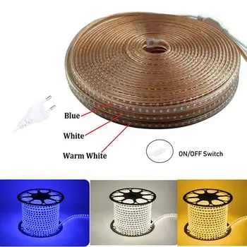 220V LED Strip with Switch High Brightness 120LEDS/M Flexible LED Light IP67 Waterproof LED Strip Light Warm / Cool White Blue
220V LED Strip with Switch High Brightness 120LEDS/M Flexible LED Light IP67 Waterproof LED Strip Light Warm / Cool White Blue