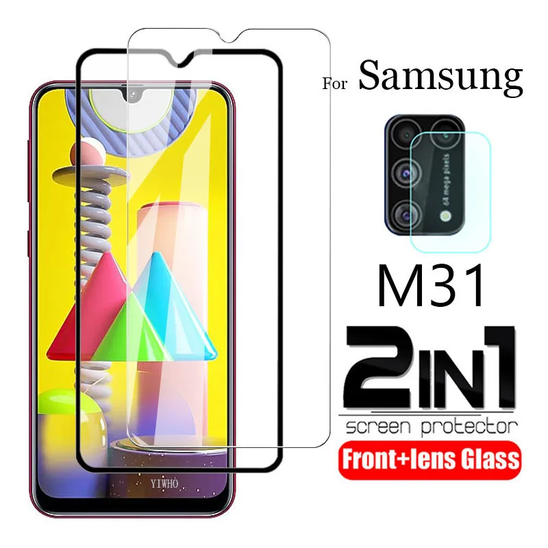 Защитное стекло 2 в 1 для Samsung M31 защитная пленка экрана и объектива камеры Galaxy M 31