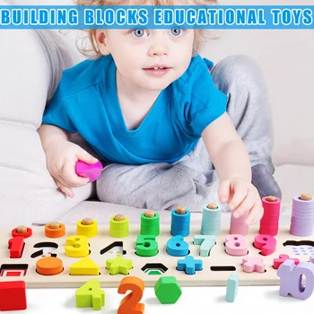 Newly Preschool Kids Math Toys Count Geometric Shape Cognition Match Wooden Montessori Toy
Newly Preschool Kids Math Toys Count Geometric Shape Cognition Match Wooden Montessori Toy