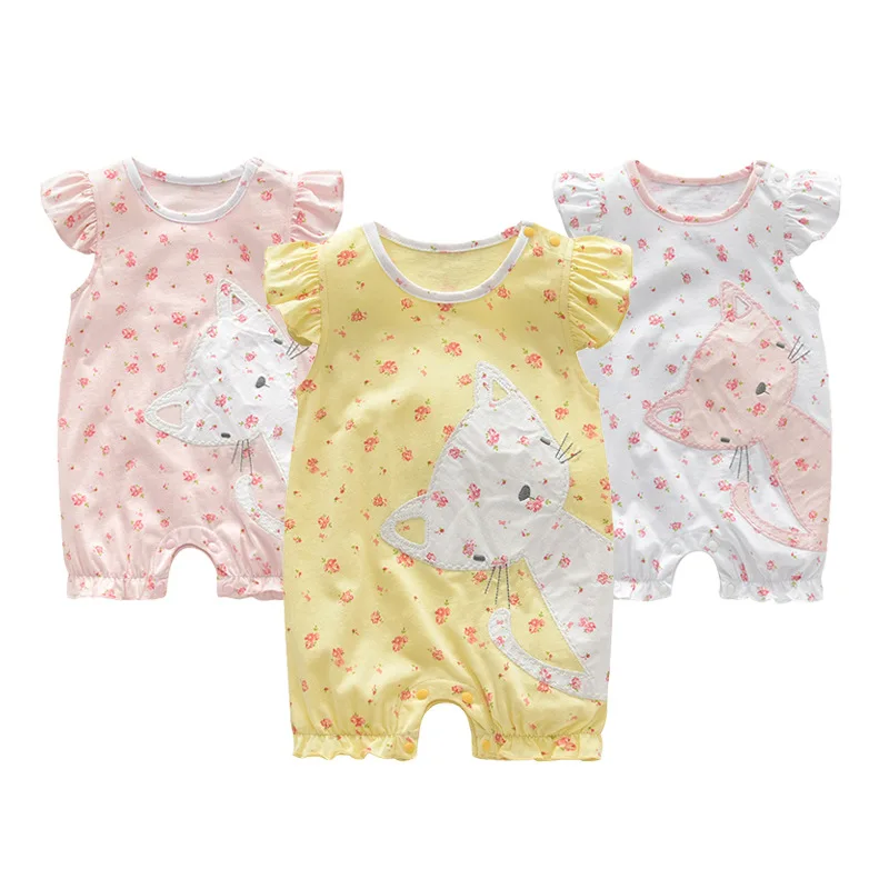 2019 Summer New Style Infants Cartoon Three-Color Small Flower Cat Romper Tolo Rabbit Baby Girls Embroidery Romper
2019 Summer New Style Infants Cartoon Three-Color Small Flower Cat Romper Tolo Rabbit Baby Girls Embroidery Romper