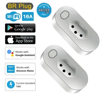 16A Brazil Standard Smart WiFi Plug Power Socket With Energy Monitor Tuya APP Control Works for Google Alexa No Hub Required BR
16A Brazil Standard Smart WiFi Plug Power Socket With Energy Monitor Tuya APP Control Works for Google Alexa No Hub Required BR