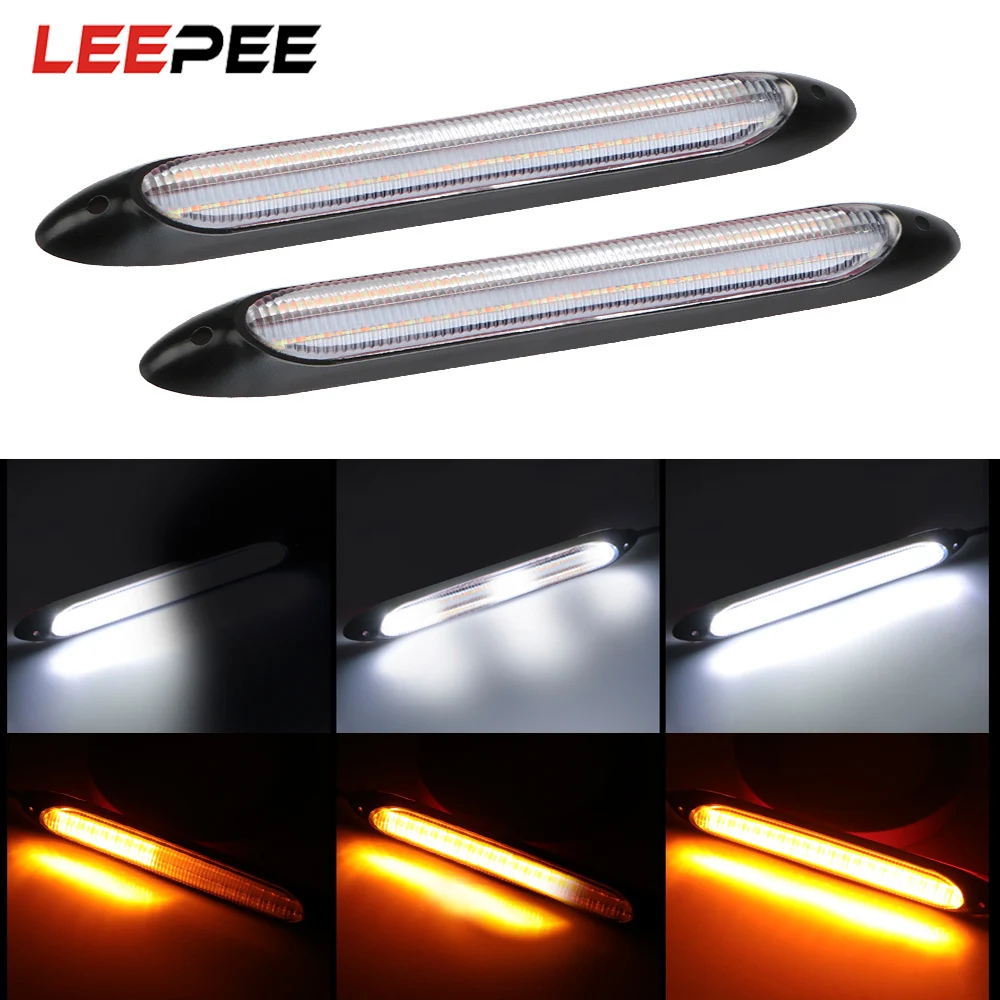 LEEPEE 2 Pcs/set Car LED Daytime Running Light Turn Signal Car Modified Streamer Strip Headlight Strip Waterproof DRL Light
LEEPEE 2 Pcs/set Car LED Daytime Running Light Turn Signal Car Modified Streamer Strip Headlight Strip Waterproof DRL Light