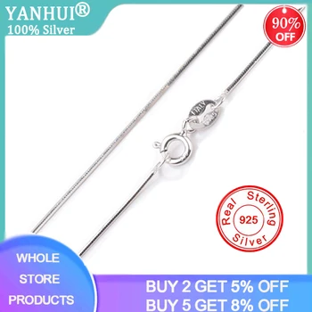 YANHUI With Certificate Genuine 925 Solid Silver Basic Chain Necklace For Women 1MM Smooth/Soft Snake Chain Silver 925 Necklace
YANHUI With Certificate Genuine 925 Solid Silver Basic Chain Necklace For Women 1MM Smooth/Soft Snake Chain Silver 925 Necklace