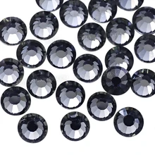 黒ダイヤモンド SS3 SS4 SS5 SS6 SS10 SS20 に SS30 DIY ネイルアートラインストーンキラキラクリスタルジュエリー非ホットフィックス石装飾ラインストーン(China)