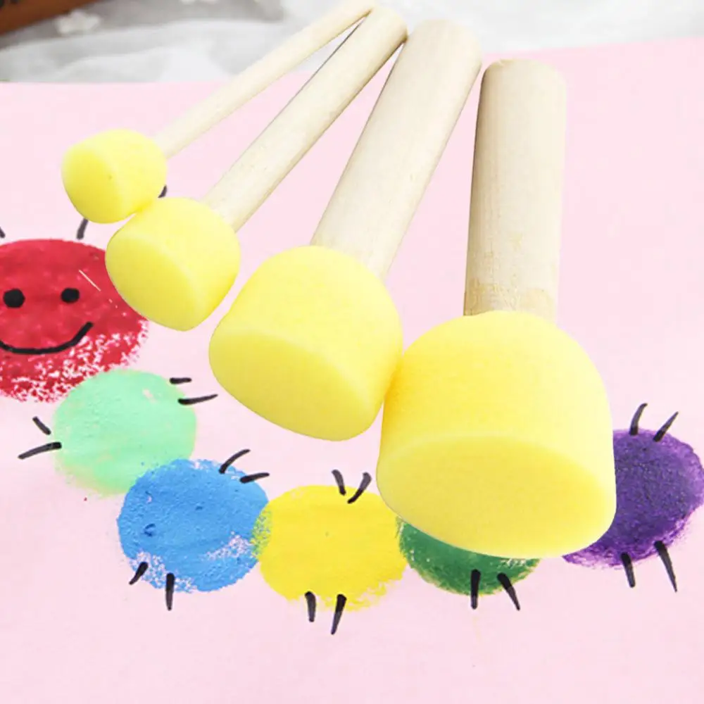 4Pcs Kids Sponge Drawing Toy Wooden Handle Stamp Sponge Brushes Painting Tools DIY Girls Toys
4Pcs Kids Sponge Drawing Toy Wooden Handle Stamp Sponge Brushes Painting Tools DIY Girls Toys